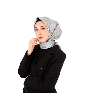 Bursa İpek Gümüş Sanat Desen Twill İpek Eşarp