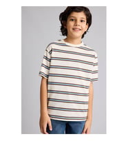 Defacto Çizgili Ekru Erkek Çocuk T-Shirt G4404A8/ER77