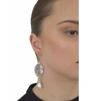 Kadın Antik Gümüş Kaplama Sallantılı Yaprak Küpe