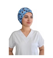 Mavi Kelebek Desenli Doktor Hemşire Hastane Medikal Cerrahi Bone