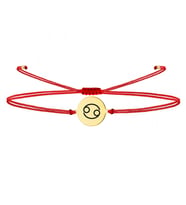Alberaccessories, Yengeç Burç, 925 Ayar Gümüş, Astroloji Tasarım, Kırmızı Şans Burç Bileklik