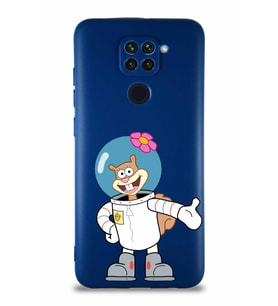 Xiaomi Redmi Note 9 Soft Premier Kapak Sandy Tasarımlı Silikon Kılıf - Lacivert (Şeffaf)