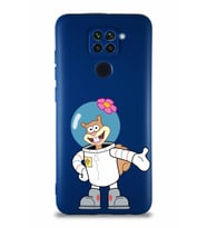 Xiaomi Redmi Note 9 Soft Premier Kapak Sandy Tasarımlı Silikon Kılıf - Lacivert (Şeffaf)