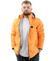 Mode XL Büyük Beden Erkek Kapitone Mont Kapüşonlu U24606 Oranj