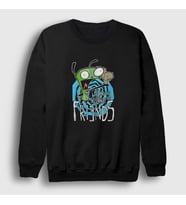 Presmono Unisex Siyah Me And The Squirrel Are Friends Gir Invader Zim Sweatshirt 449038tt