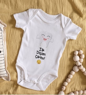 BK Kids İlk Dişim Çıktı Tasarımlı Bebek Body Zıbın - Model 1