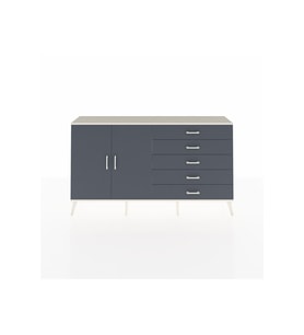 Arges Konsol 4 Raflı 5 Çekmeceli 2 Kapaklı 176x30x99 Aytaşı-Antrasit