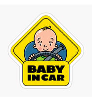 Arabada Bebek Var Sticker oto Yapıştırma Etiket 18cm MD28