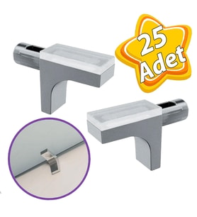 Raf Pimi Düz Vantuzlu Cam Ahşap Metal Raf Tutucu Çivisi Mobilya Dolap Pimi (25 Adet)