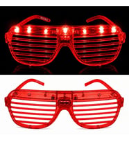 LED Işıklı Panjur Parti Gözlüğü Kırmızı Renk Shutter Gözlük