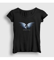 Presmono Kadın Siyah Wings Evanescence T-Shirt 146488tt