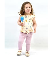 KD43023.Kaşkorse Desenli Tişört Patiksiz Alt Takım 6-9/9-12/18-24/24-36AY (Pembe)