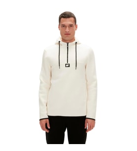 Bad Bear Defence Half-Zip Hoodie Beyaz