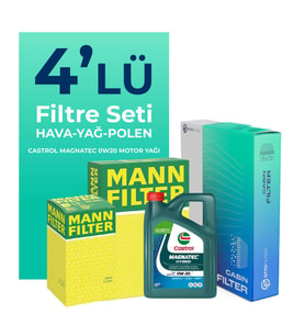 MANN Opel Corsa 1.0 Filtre Bakım Seti Castrol Motor Yağlı (2014-2019) 4 Lü