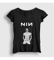 Presmono Kadın Siyah Poster Müzik Nin Nine Inch Nails T-Shirt 486948tt