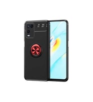 Oppo A54 4G Uyumlu Kılıf Zore Ravel Silikon Kapak (Siyah-Kırmızı)