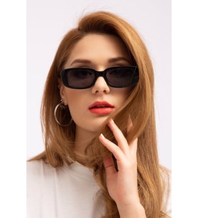 Chunky Frame Vintage Şeffaf Pembe Güneş Gözlüğü Siyah-Tek Ebat
