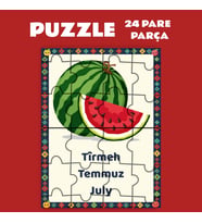 Pazil Bi Kurdî Tîrmeh Temmuz Ayı - Kürtçe Puzzle Yapboz (24 Pare/Parça - A5) (Çok Renkli)
