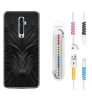 Oppo Reno 2Z 4 Lite 4 Pro 5 6 7 A31 Kılıf Kablo Koruma Spiral Silikon Black Fox 1325