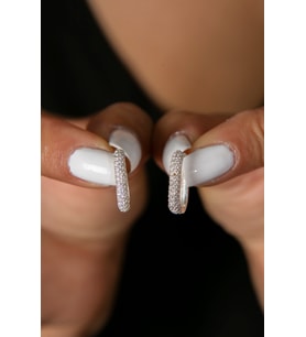 Elika Silver Kadın Zirkon Taşlı Trend 925 Ayar Gümüş Küpe (Gümüş)
