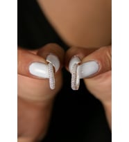 Elika Silver Kadın Zirkon Taşlı Trend 925 Ayar Gümüş Küpe (Gümüş)