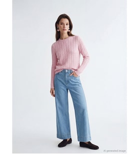 LCW Modest İndigo Wideleg Kadın Jean Pantolon