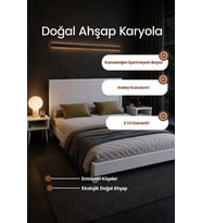 Alaz Model Yatay Başlıklı Masif Ahşap Karyola Kolay Kurulum Fırınlanmış İthal Sibirya Çamı 120x200 Yatak Uyumlu