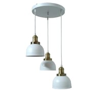 Dylight Retro Metal Beyaz 3 Lü Eskitme Duylu Dekoratif Rustik Sarkıt Avize Çap:30 Cm