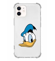 Apple iPhone 12 Uyumlu Köşe Korumalı Antişok  Kapak Donald Duck Tasarımlı Şeffaf  Kılıf