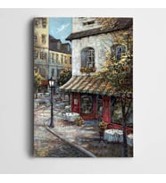 Boş Sokak Kafe Kanvas Tablo