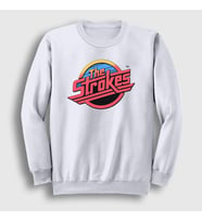 Presmono Unisex Beyaz Vintage Logo The Strokes Sweatshirt 525398tt (Beyaz)