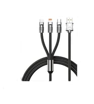 Torima 3in1 Type C- Lightning- Micro Usb Silikon 3.0A 1.5M Şarj ve Data Kablosu 