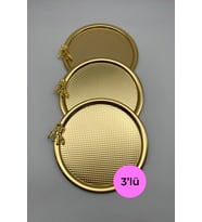 3'lü Japon Güllü Yuvarlak Gold Çay ve Kahve Sunum Tepsisi, Dekoratif Tepsi 22cm (Altın)