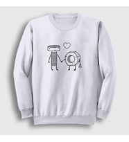 Presmono Unisex Beyaz Lovers V3 Valentine's Day Sevgililer Günü Sweatshirt 284893tt (Beyaz)