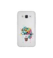 Samsung Galaxy J5 ile Uyumlu Splash Bukalemun Tasarımlı Şeffaf Silikon Kılıf