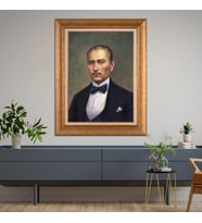 Altın Varaklı Paspartulu Çerçeveli Tablo rv551