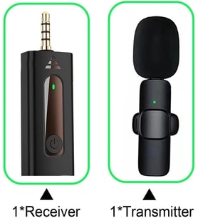 K35-2 Wireless (Kablosuz Mikrofon) Jaklı Ergonomik Tak Çalıştır Jak Audio Android Telefon Araç Uyumlu Çiftli Yaka Mikrofonu