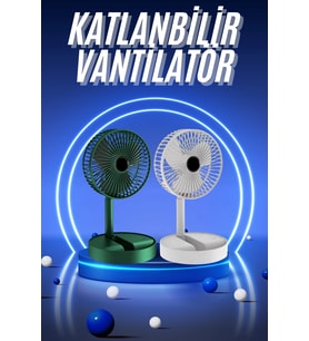 3 Kademe Hız Ayarlı Vantilatör Telefon Standlı Şarjlı Katlanabilir Soğutucu Pervane
