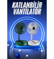 3 Kademe Hız Ayarlı Vantilatör Telefon Standlı Şarjlı Katlanabilir Soğutucu Pervane