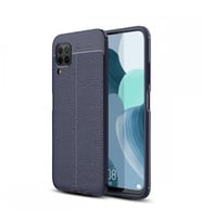 Huawei P40 Lite Deri Görünümlü Silikon Lacivert