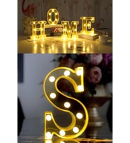 3D LED Işıklı S Harfi Büyük Boy, Organizasyon ve Doğum Günü Dekoru (Krem)
