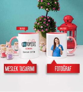 Ortopedi Uzmanı Kupa Bardak Pembe Fotoğraflı