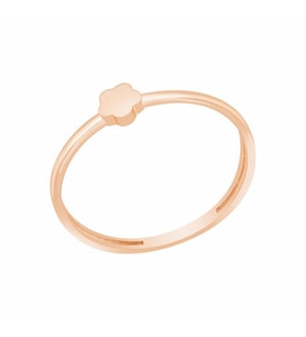 Diamond Line-Gülaylar Pembe Altın 14 Ayar Geometrik Yüzük