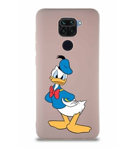Xiaomi Redmi Note 9 Soft Premier Kapak Donald Duck-D Tasarımlı Silikon Kılıf - Pudra (Şeffaf)