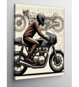 Kanvas Tablo Motorcu Adam