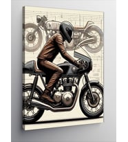 Kanvas Tablo Motorcu Adam
