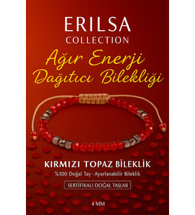 Sertifikalı Ağır Enerji Dağıtıcı Koruyucu Bileklik - Kırmızı Topaz Terahertz Doğal Taş (Çok Renkli)