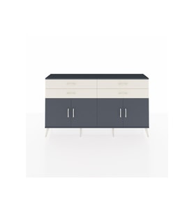 Arges Konsol 2 Raflı 4 Çekmeceli 8 Kapaklı 176x30x99 Antrasit-Antrasit/Aytaşı