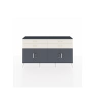 Arges Konsol 2 Raflı 4 Çekmeceli 8 Kapaklı 176x30x99 Antrasit-Antrasit/Aytaşı