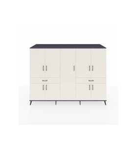Kronos Dolap 12 Raflı 2 Çekmeceli 8 Kapaklı 220x59x163 Antrasit-Aytaşı
